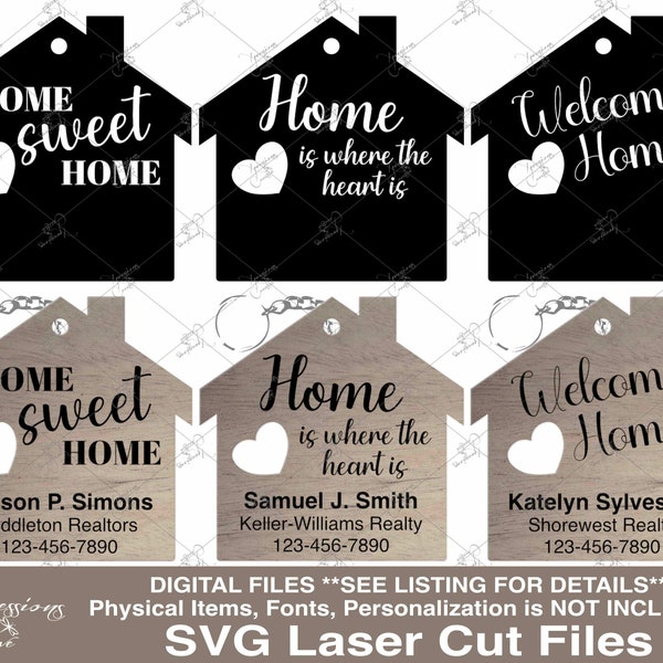 Realtor laser keychain svg, realtor closing gift, real estate svg bundle, custom keychain, new home keychain, realtor svg bundle, engrave