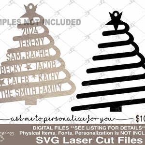 Laser Christmas Tree Ornament svg, Ornament Template, Christmas Tree, Personalized, Custom, Laser Christmas Ornament, Personalized, Custom