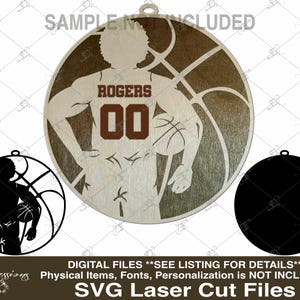 Basketball svg, afroamerikanischer Basketball-Player svg, benutzerdefinierte Laser Basketball-Verzierung, personalisierter Afro-Basketball-Player, Laser-Verzierung