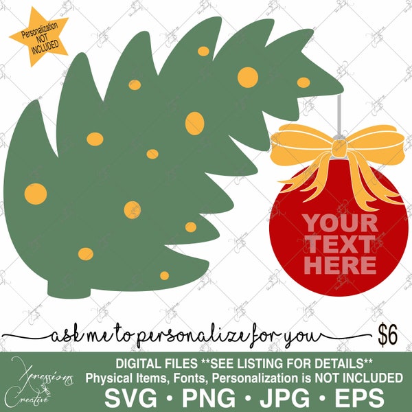 Personalized Ornament SVG, Personalized Christmas svg, Christmas Ornament svg, Custom Christmas svg, Whimsical Tree svg, Whimsy Tree svg