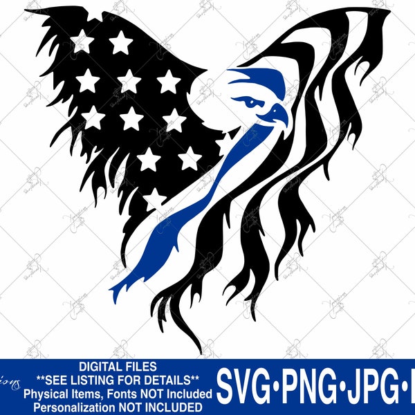 Back The Blue SVG, Police svg, Thin Blue Line, American Eagle Police Flag, Police Flag svg, police tshirt svg, patriot SVG, police decal SVG