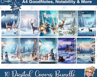 Digitales Notizbuch Cover, Digitales Winter Wunderland Cover, Goodnotes Cover, Notability Journal Cover, Digitaler Planer Cover, Winter