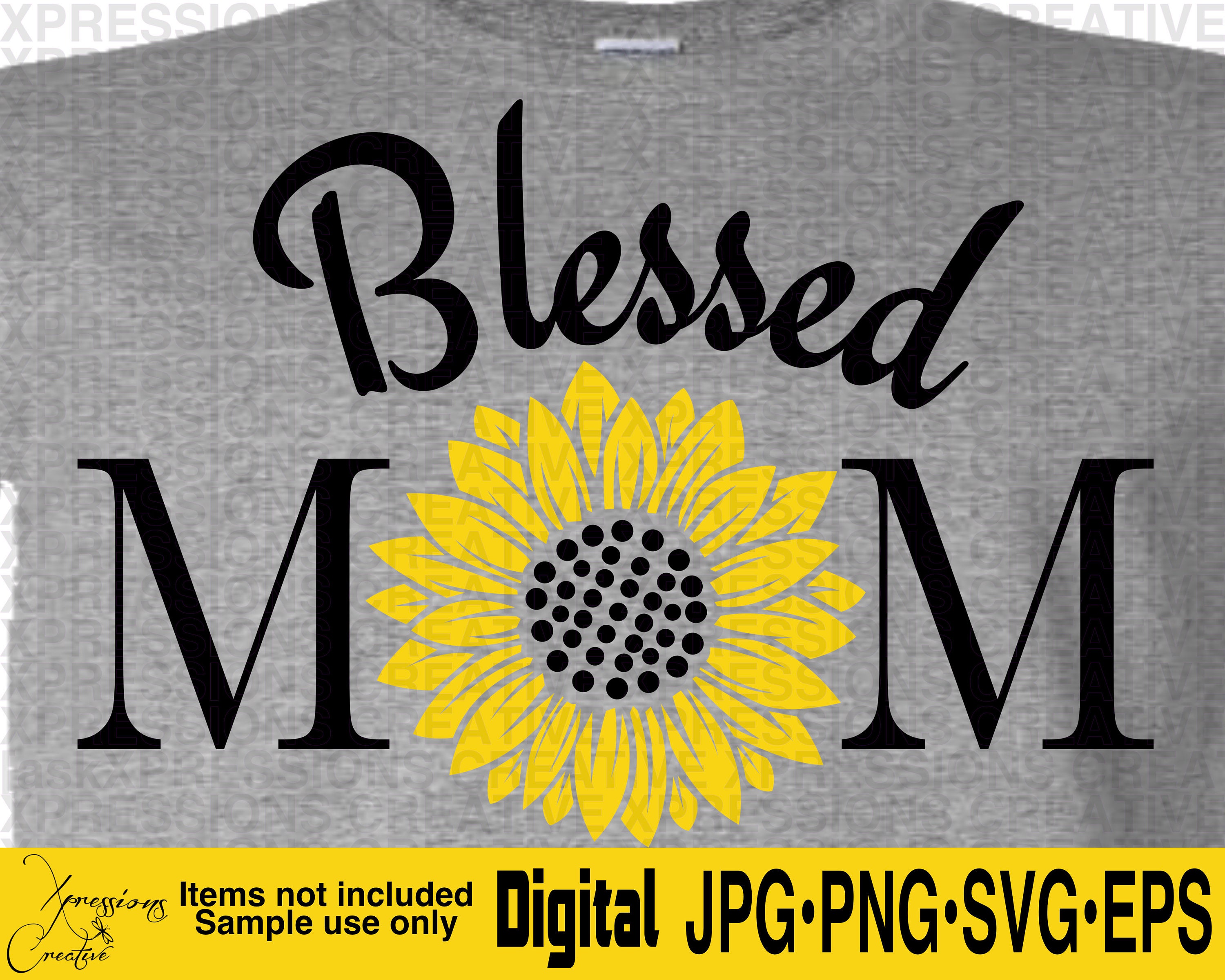 Blessed Mom svg Mom svg Sunflower svg Sunflowers svg Mom ...