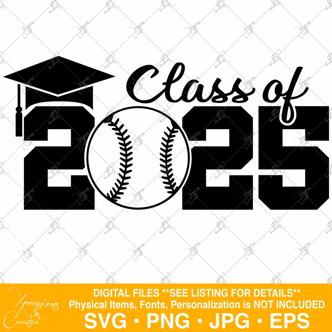 Senior 2025 Svg, Class of 2025, 2025 Graduate, Baseball Svg, Graduation