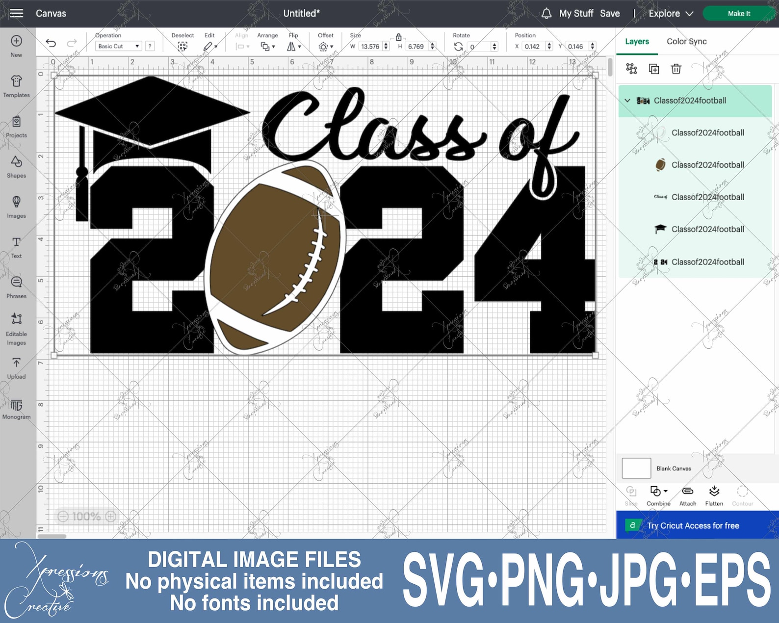 Class of 2024 Senior 2024 Svg 2024 Graduate 2024 Football Etsy