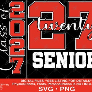 Senior 2027 svg, Senior 2027 DTF, Senior Twenty 27 svg, 2027 Graduate, 2027 Graduation, Direct To Film, Senior Class of 2027 svg Bundle, PNG