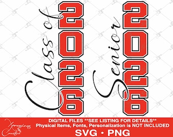 Senior 2026 svg, Class of 2026 svg, Senior Class of 2026 svg bundle, 2026 Graduate, 2026 Graduation, Senior Class of 2026 PNG, Vertical svg