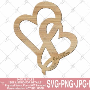 svg mariage laser, coeurs découpés au laser, anniversaire, svg infini, amour svg, fichier découpé au laser, svg mariage personnalisé, svg coeurs mariage