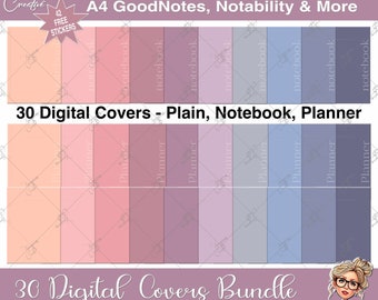 Digitale Planer Cover, schlichte digitale Cover, Goodnotes Planner Cover, Notability Journal Cover, digitale Notebook Cover, minimalistische Cover