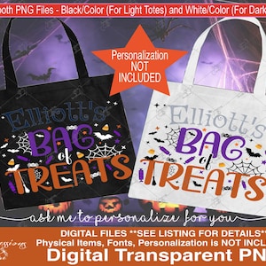 Personalized Bag of Treats PNG, Trick or Treat Bag png, DTF, Direct to film, Halloween Treat Bag Sublimation png, Custom Bag of Treats png