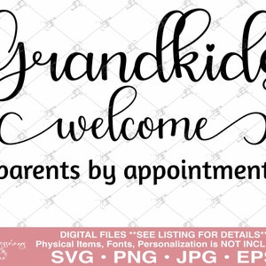 Grandkids Willkommensschild, Mimi, Gigi, Nana, Oma, Eltern nach Terminvereinbarung, Enkelkinder Willkommensschild, Laserdateien, Schneidedatei
