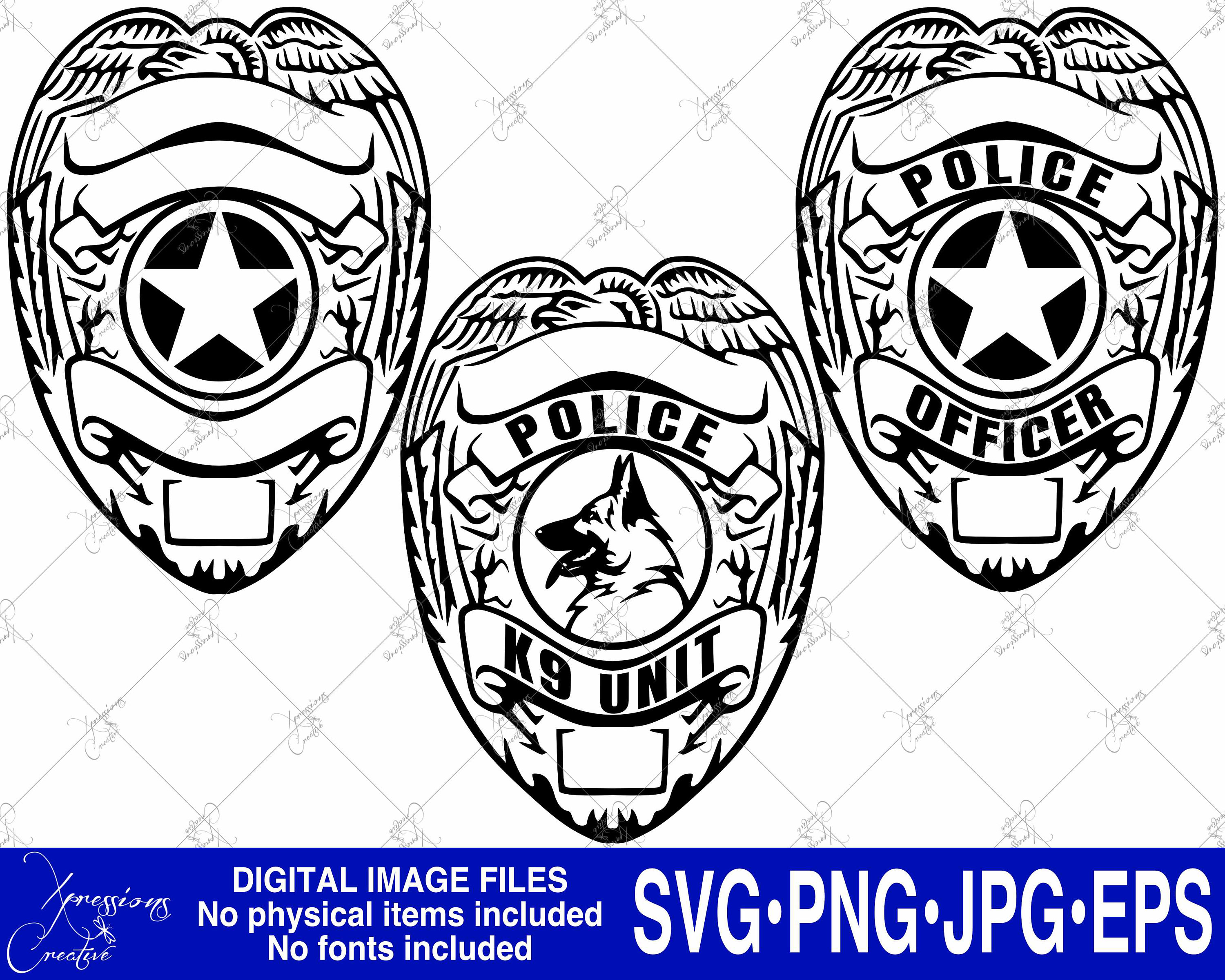 Black And White Police Badge Template Black And White Police Badge Template