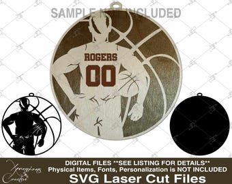 Basketball Player svg, Basketball svg, Custom Laser Basketball Ornament svg, Personalized Basketball Player, Laser Ornament svg, laser cut