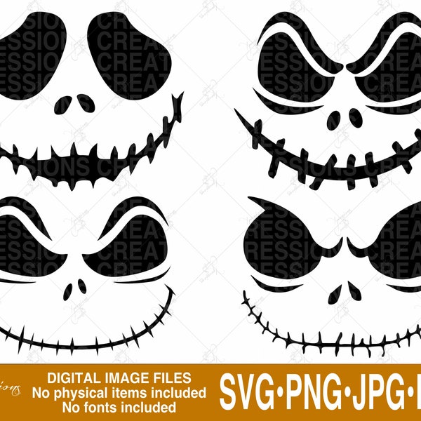 Halloween SVG, skeleton faces svg, halloween face svg, skulls svg, pumpkin carving template, baby halloween costume svg, scarecrow face svg