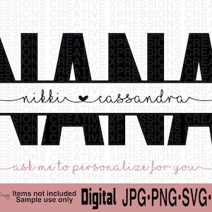 Download Grandma Split Word Svg Cut File For Etsy