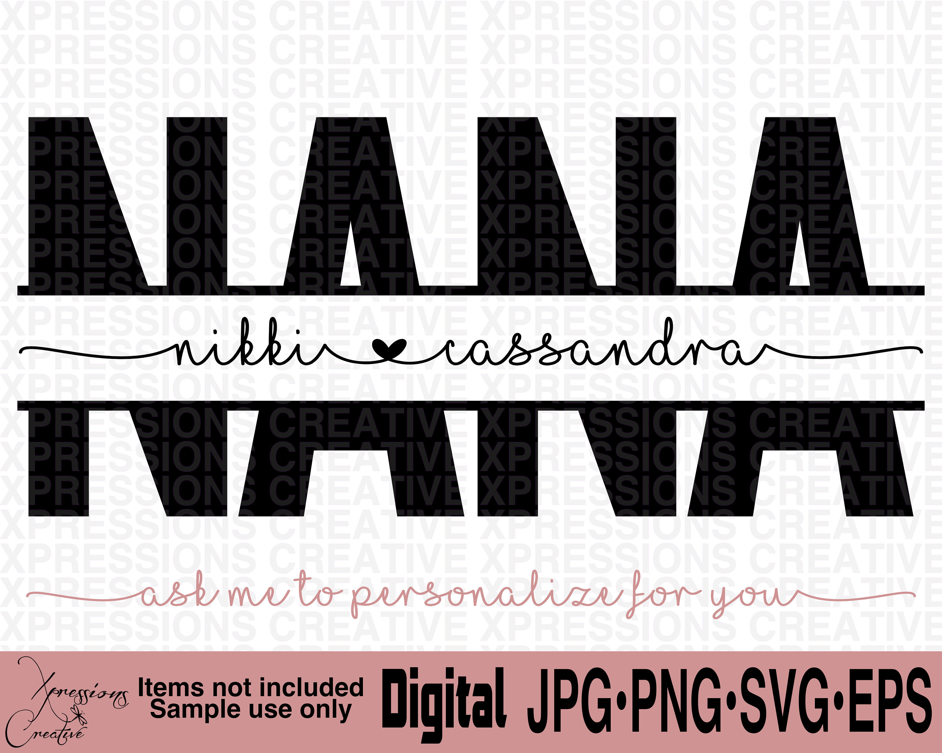 Download Nana svg Nana Monogram svg Nana Split Monogram svg | Etsy
