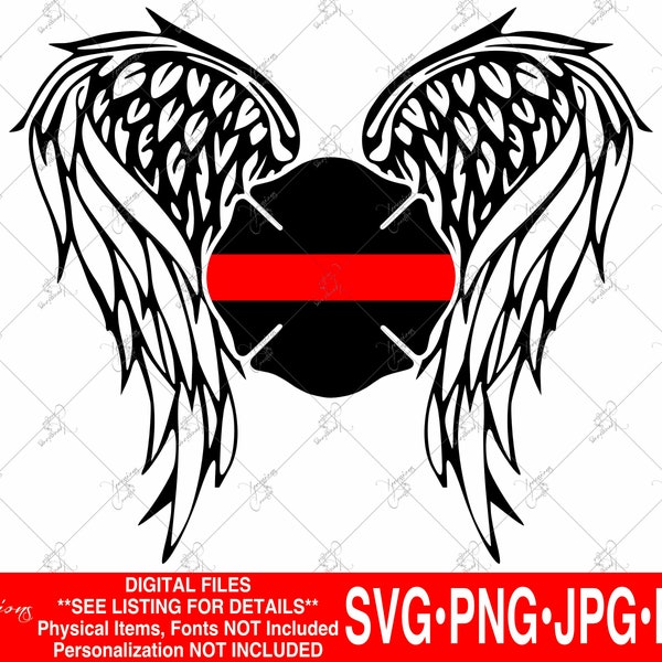 Firefighter SVG, Fallen Firefighter svg, Red Band Maltese Cross, Firefighter Wings svg, Thin Red Line, Firefighter Angel, Maltese Cross svg