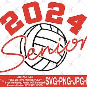 2024 Senior Volleyball Svg, Class of 2024, 2024 Graduate, Volleyball ...
