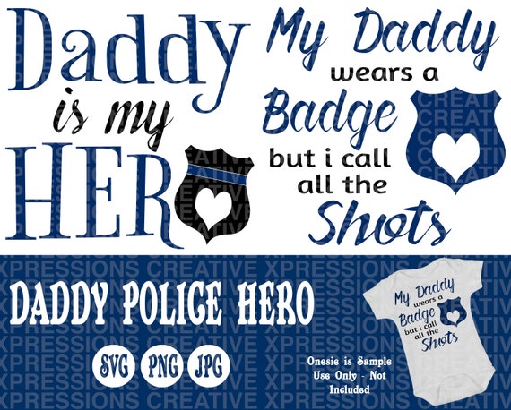 Police Svg Baby Girl Svg Thin Blue Line Svg Daddy Hero Svg Etsy