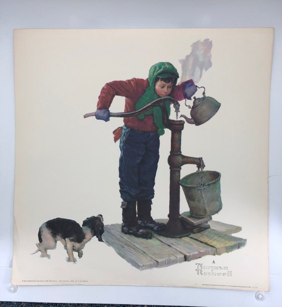 Beautiful Vintage Norman Rockwell Boy and His Dog Print 12x12 - Etsy
