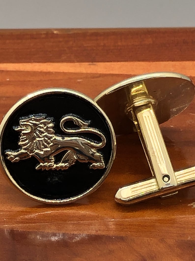 Hickok Cufflinks Heraldic Rampant Lion Etsy