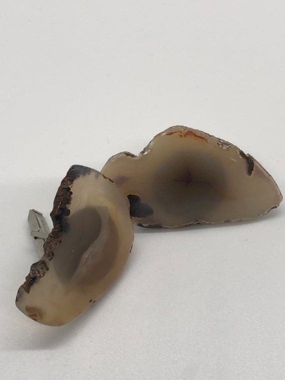 Large natural Agate almost 2 inches vintage cuffli
