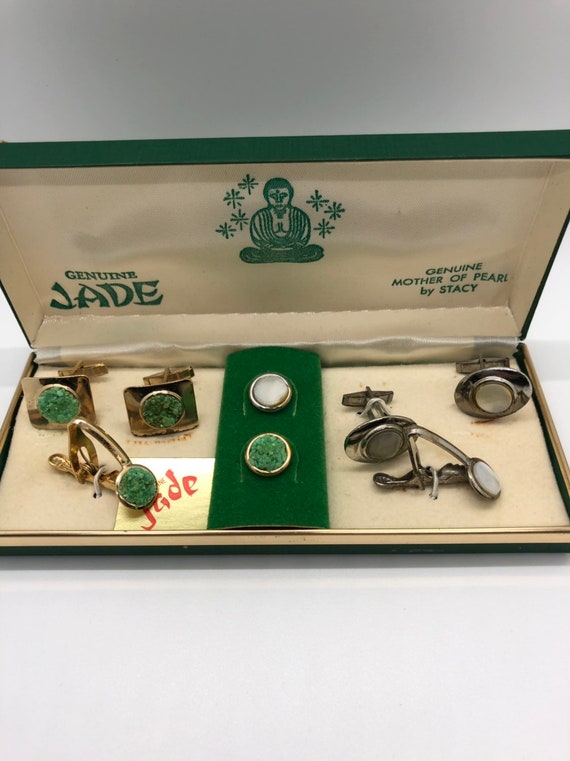 Sale! Swank Cufflinks set Jade by Stacy with genui