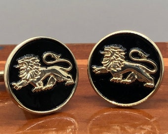 Hickok Cufflinks Heraldic Rampant Lion