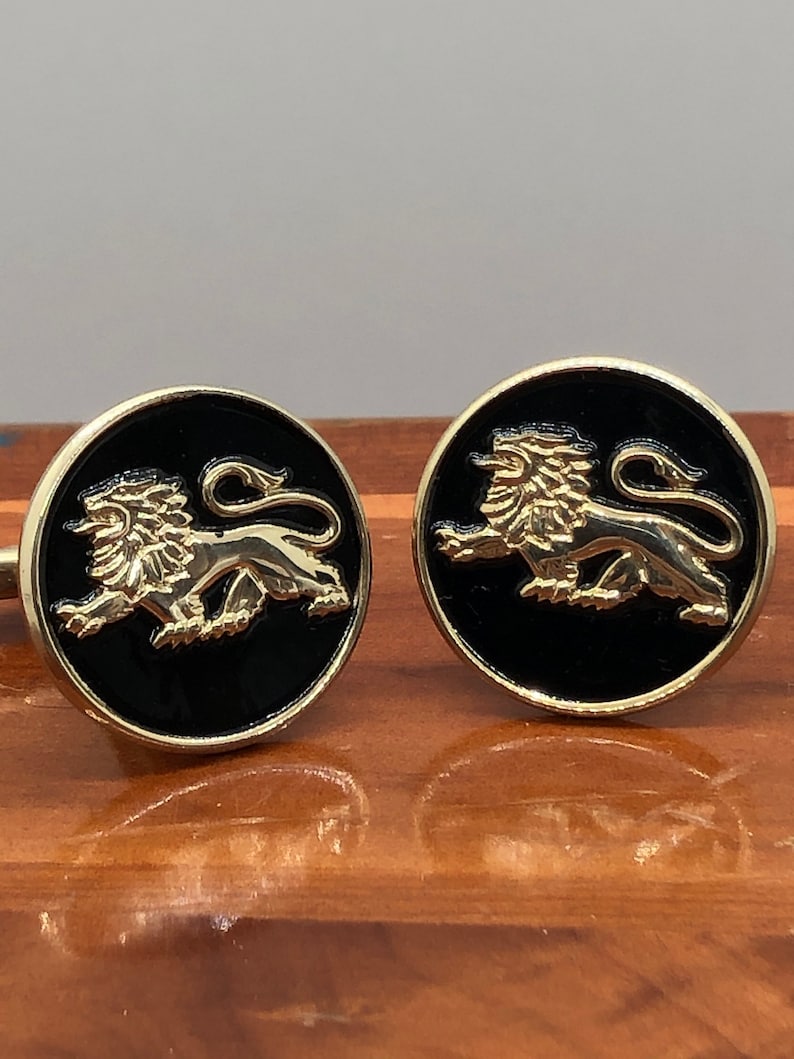 Hickok Cufflinks Heraldic Rampant Lion Etsy