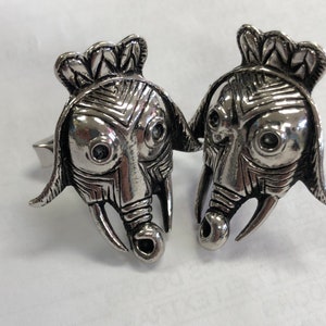 Ancient Mayan cave painting elephant mask cufflinks