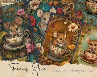 Cute Little Mouse, Junk Journal Kit, Vintage, Journal Pages, Junk Journal, Woodland, Whimsy, Mouse, Ephemera, Printable, Scrapbook
