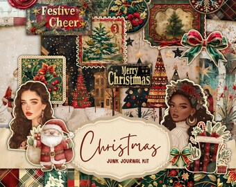 ヴィンテージ クリスマス ジャンク ジャーナル キット ミックス