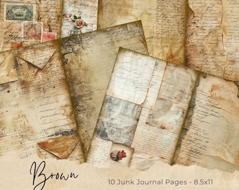 Ephemera Ledger Paper for Junk Journals, Ledger Book, Digital Ledger Paper, Digital Scrapbook Papers, Printable Journal Ledger Pages