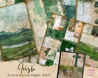 St. Patrick's Day Junk Journal Kit, Junk Journal Printable, Saint Patricks Day Journal, Irish Junk Journal, Irish Ephemera, Shamrocks
