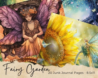 Fairy Garden Junk Journal Kit, Spring Fairy Junk Journal Kit, Fantasy Fairy Collage Printables, Digital Fairy Kit, Fairy Seasons Collection