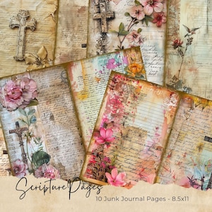 Extraits d'écritures saintes, journal indésirable, journalisation de la Bible, autocollants, verset, prière, coupe difficile, foi, imprimable, téléchargement numérique, pages religieuses