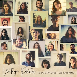 Vintage Portrait Photos | 26x | digital paper ephemera | instant download old photo bundle | black & white, sepia, printable photographs