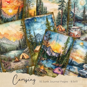 Camping, Kit de diario basura, Hombres, Día del Padre, Abuelo, Niño, Aire libre, Aventura, Papá, Viajes, Paisajes al aire libre, Descarga digital imprimible