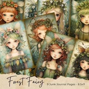 Forest Fairy Junk Journal Kit, Autumn Fairy Junk Journal Kit, Fantasy Fairy Collage Printables, Digital Fairy Kit, Fairy Seasons Collection