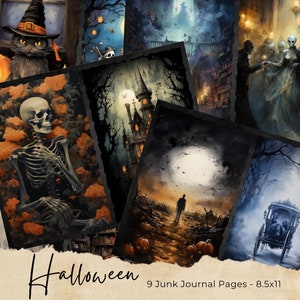 Halloween Junk Journal Pages Spooky Halloween Junk Journal Kit Printable Halloween Journal Cards Halloween Junkjournal Kit Digital Download
