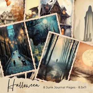 Halloween Junk Journal Kit, Spooky, Journal Pages, Junk Journal, Halloween, Ephemera, Printable, Scrapbook, Digital Download, Kit, Tags