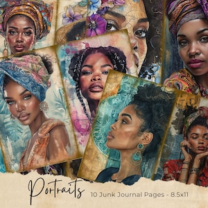 Black Women Junk Journal, Afro-Amerikaans, Junk Journal Kit, Digitale Papers, Afdrukbare Ephemera, Digital Journal Kit, Black Woman Journal