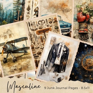 Signori, diario spazzatura, uomo, lui, maschile, festa del papà, Steampunk, marito, barbiere, maschile, download digitale, stampabile
