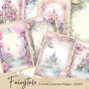 Fantasy Forest Junk Journal Kit Enchanted Forest Journal Pages, Junk Journal Printable Paper, Digital Collage Sheet, Instant Download