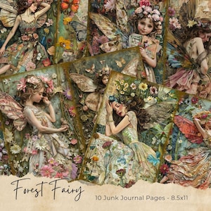 Forest Fairy Junk Journal Kit, Autumn Fairy Junk Journal Kit, Fantasy Fairy Collage Printables, Digital Fairy Kit, Fairy Seasons Collection