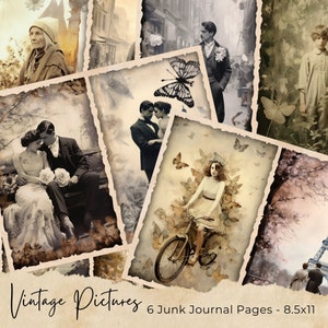 Pagine del diario spazzatura delle donne vittoriane, kit effimeri digitali, carta per album antichi, signore vintage, foglio collage stampabile, vecchia scrittura a mano