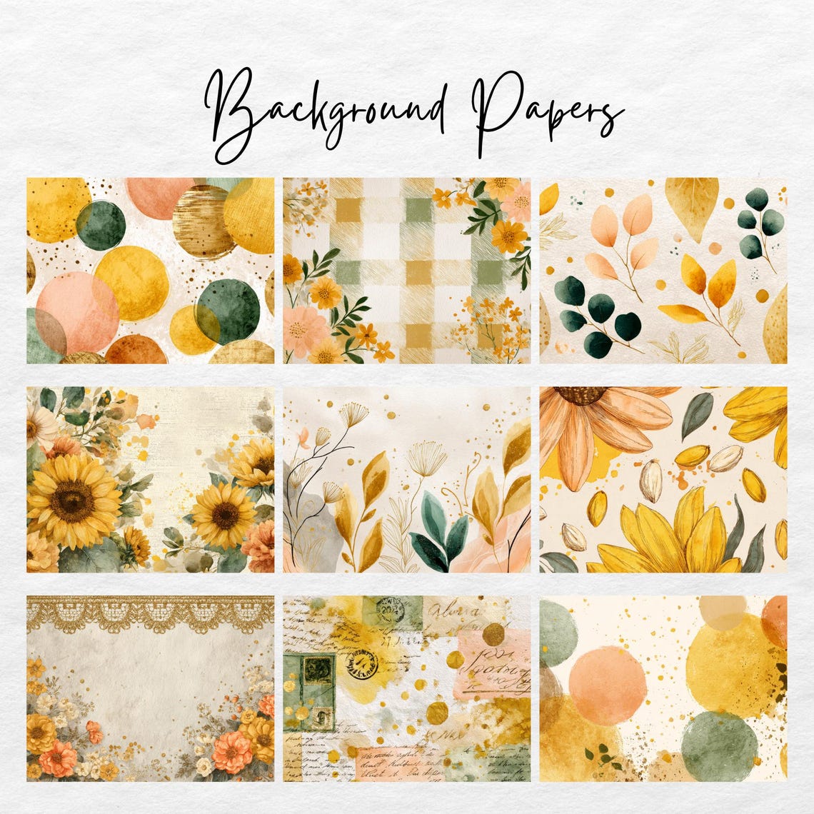 Cute Doll Sunflower Junk Journal Kit: Vintage Daisy Floral Ephemera ...