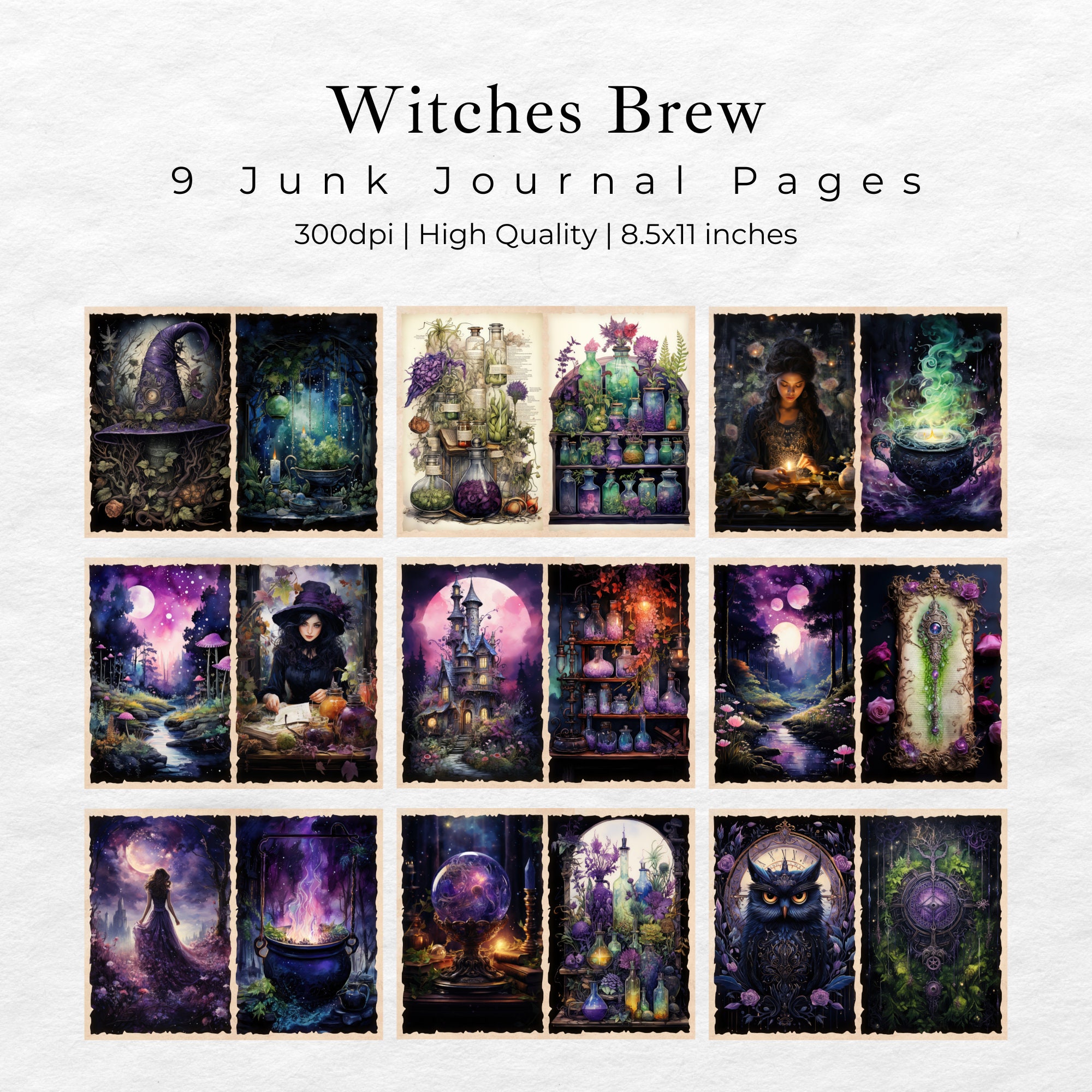Junk Journal Printable Gothic, Halloween Junk Journal Pages Spooky ...