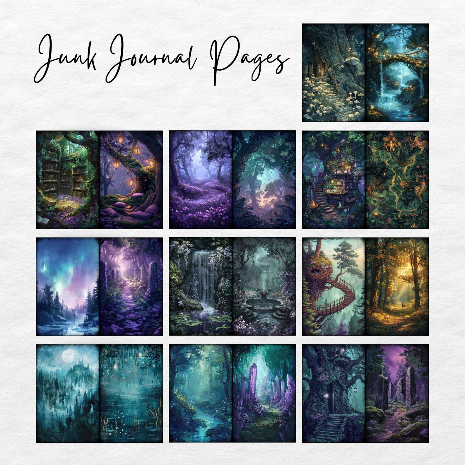 Fairy Forest Junk Journal Digital Kit Printable, Enchanted Forest ...