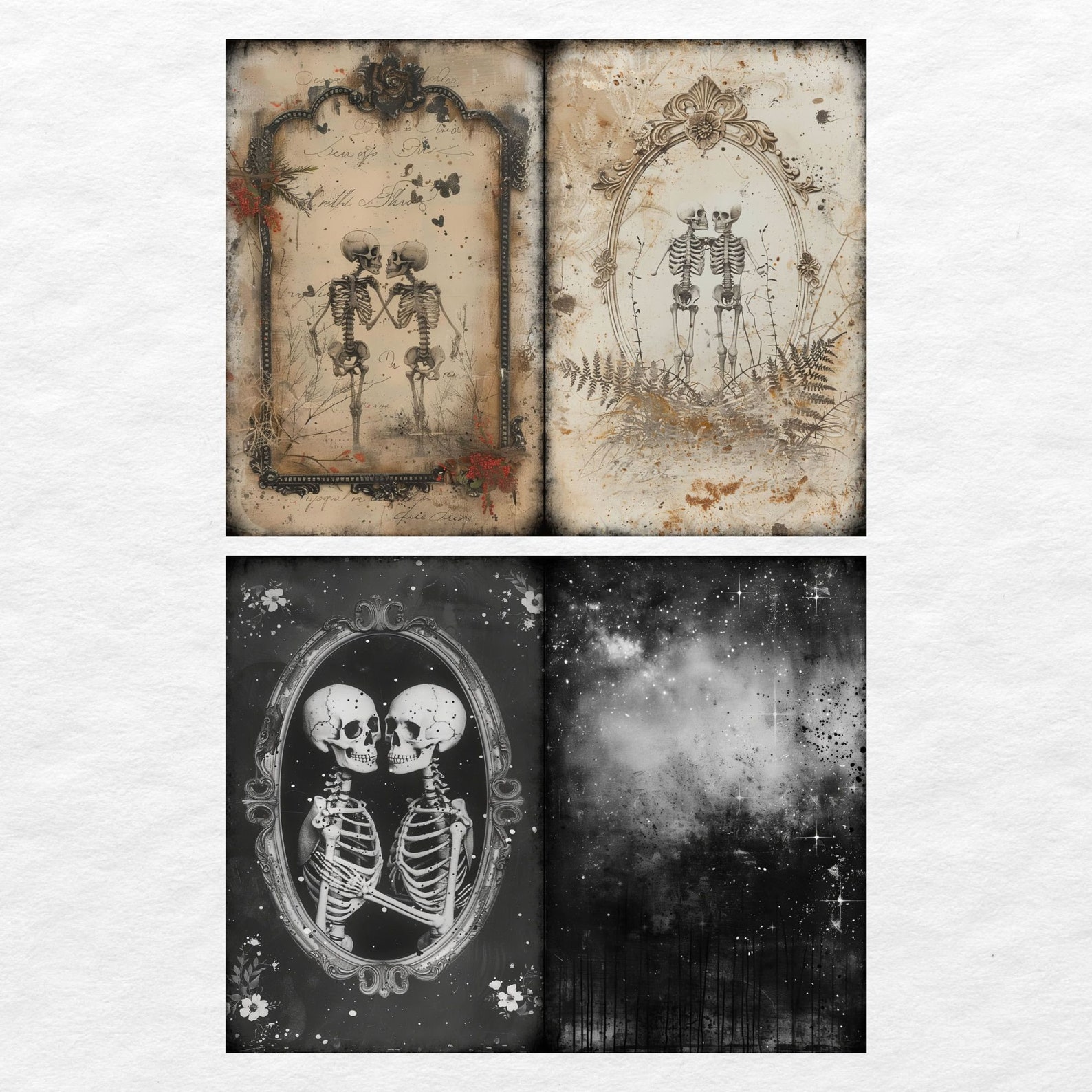 Gothic Junk Journal Pages | Scrapbook Paper Kit | Dark Academia ...